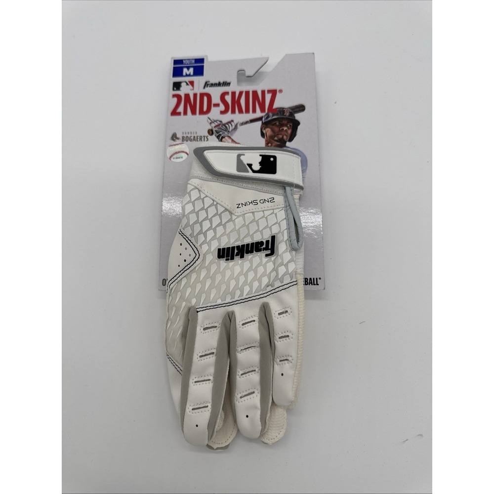 Franklin Nex-Skinz Youth Medium White Batting Gloves. Brand New With Tags